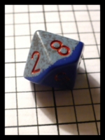 Dice : Dice - 10D - Chessex Half and Half Grey Granite and Blue with Red Numerals - Gen Con Aug 2010